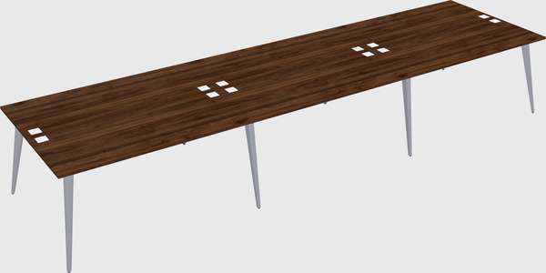 Shared rectangular office desk system
