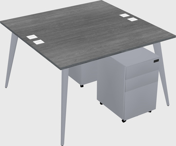 Shared rectangular office desk system