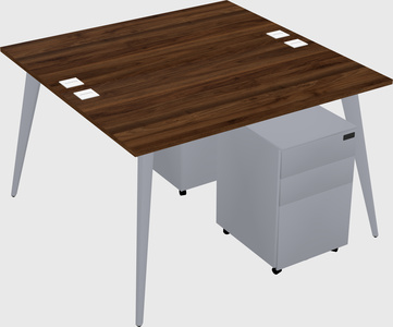 Shared rectangular office desk system