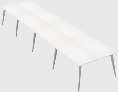 Shared rectangular office desk system