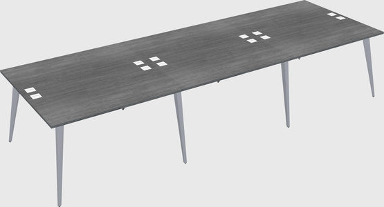 Shared rectangular office desk system