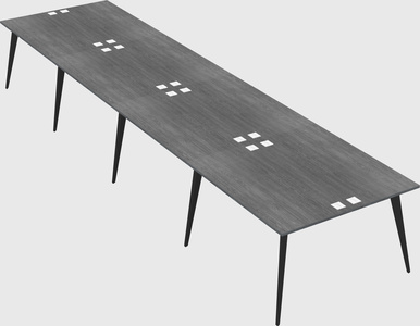 Shared rectangular office desk system