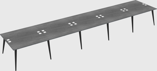 Shared rectangular office desk system