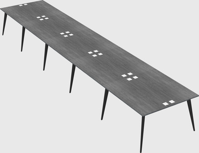 Shared rectangular office desk system