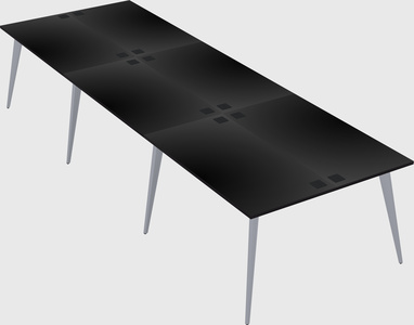 Shared rectangular office desk system