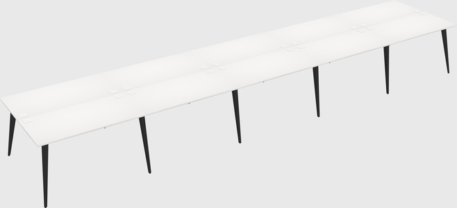 Shared rectangular office desk system