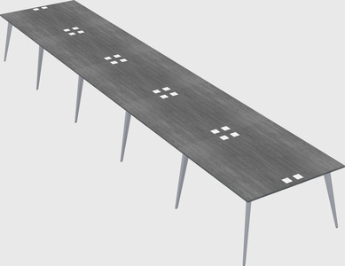 Shared rectangular office desk system