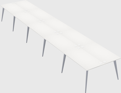 Shared rectangular office desk system