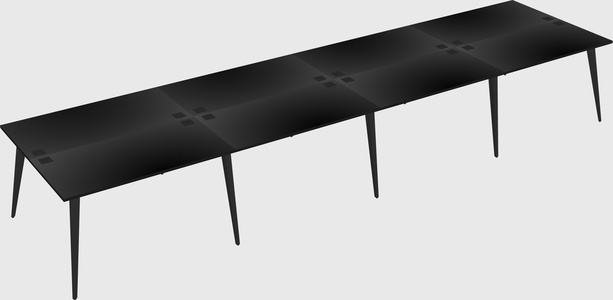 Shared rectangular office desk system