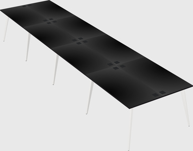 Shared rectangular office desk system