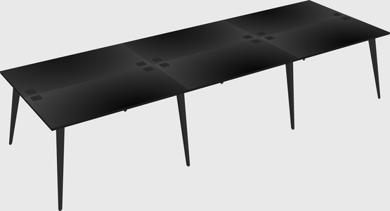Shared rectangular office desk system