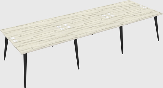 Shared rectangular office desk system