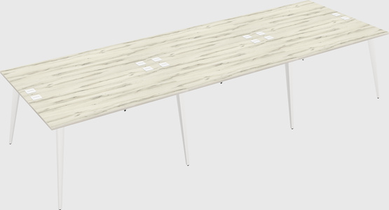 Shared rectangular office desk system