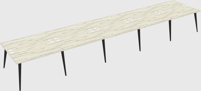 Shared rectangular office desk system