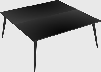 Shared rectangular office desk system