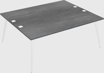 Shared rectangular office desk system