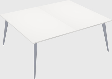 Shared rectangular office desk system