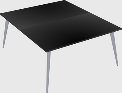 Shared rectangular office desk system