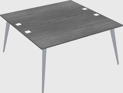 Shared rectangular office desk system