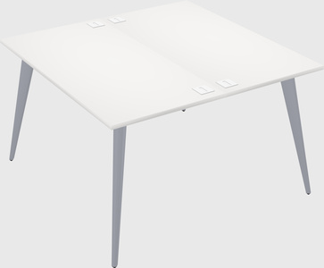 Shared rectangular office desk system
