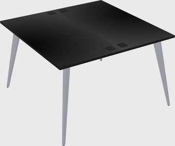Shared rectangular office desk system