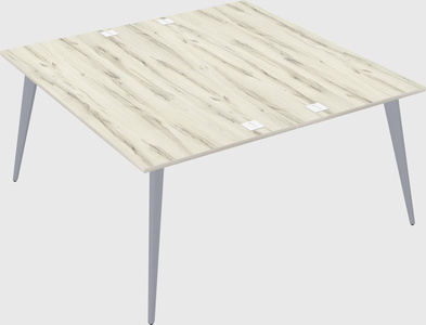 Shared rectangular office desk system