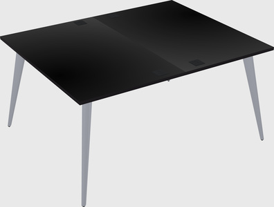 Shared rectangular office desk system