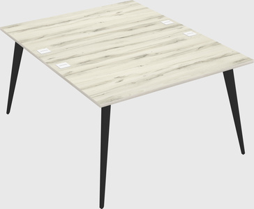 Shared rectangular office desk system
