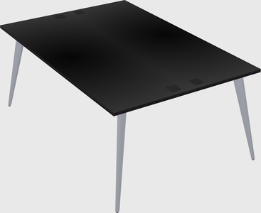 Shared rectangular office desk system