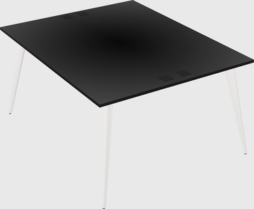 Shared rectangular office desk system