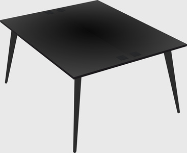 Shared rectangular office desk system