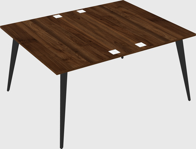 Shared rectangular office desk system