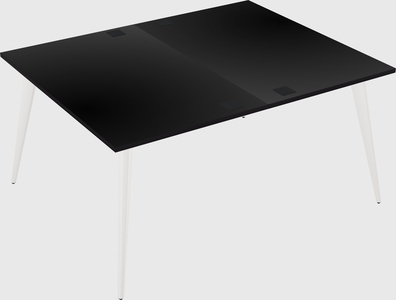 Shared rectangular office desk system