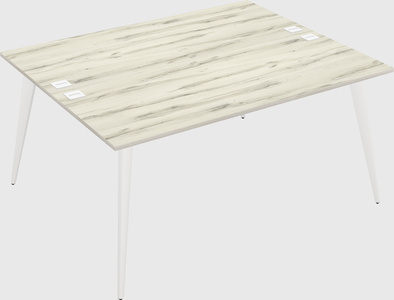 Shared rectangular office desk system