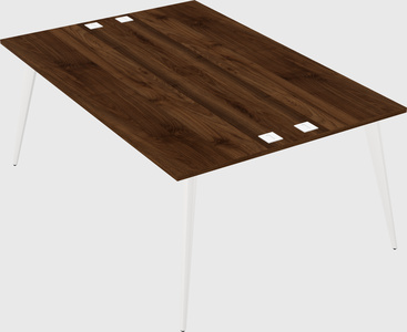 Shared rectangular office desk system
