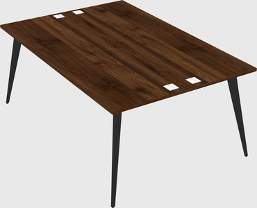 Shared rectangular office desk system