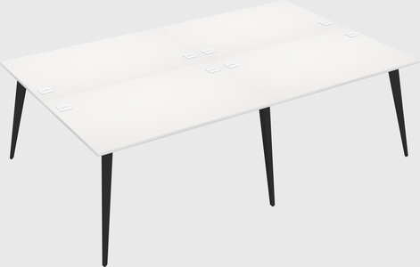 Shared rectangular office desk system