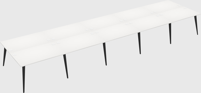 Shared rectangular office desk system