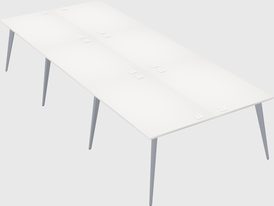 Shared rectangular office desk system