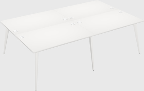 Shared rectangular office desk system