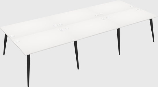 Shared rectangular office desk system