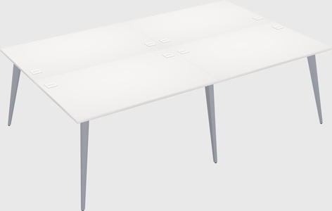 Shared rectangular office desk system