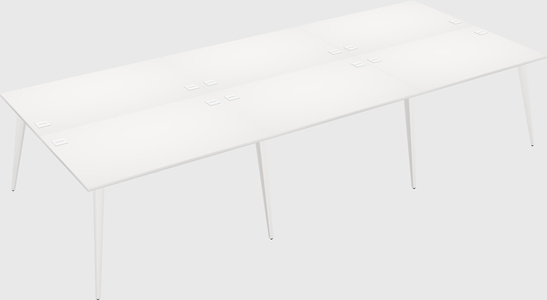 Shared rectangular office desk system