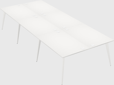 Shared rectangular office desk system