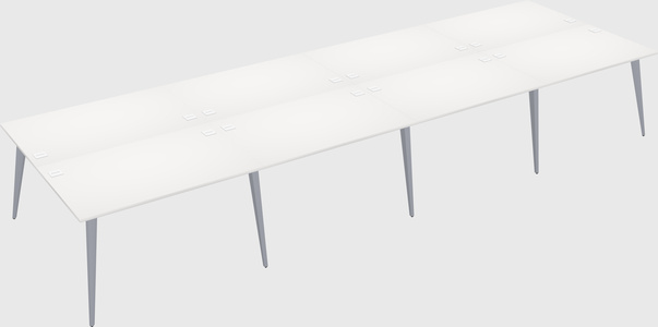 Shared rectangular office desk system