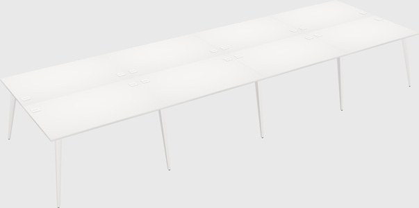 Shared rectangular office desk system