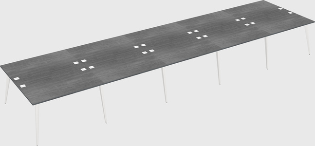 Shared rectangular office desk system