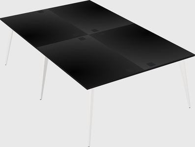 Shared rectangular office desk system
