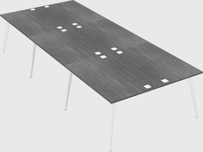 Shared rectangular office desk system
