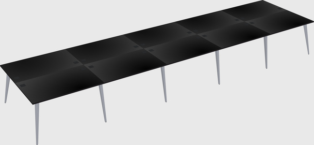 Shared rectangular office desk system